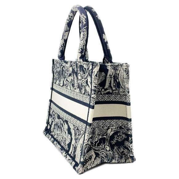 Dior Tote Book de Reverse Jouy Small Tote Toile Bag  Christian - Picture 1 of 11